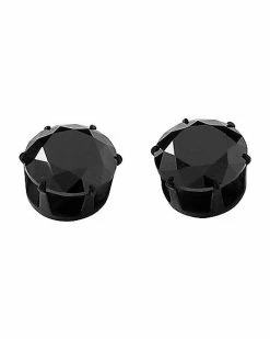 New ⭐ Round Black CZ Titanium Stud Earrings - 20 Gauge 👏