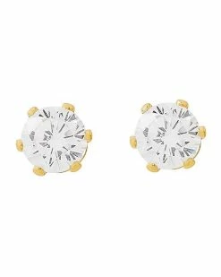 Cheap ✨ Round CZ Goldplated Stud Earrings - 20 Gauge 🤩