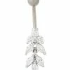 Best Pirce 😉 CZ Leaves Titanium Dangle Belly Ring - 14 Gauge 🌟 -Playboy Shop 03715869 a