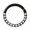 Outlet 🎉 CZ Black Titanium Clicker Septum Ring - 16 Gauge ✨ -Playboy Shop 03716404 a