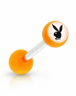 Best Pirce 🛒 Multi-Pack Glow In The Dark Playboy Bunny Barbells 14 Gauge - 4 Pack 🧨 -Playboy Shop 03722170 c