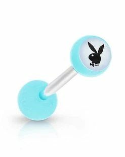 Flash Sale 🧨 Multi-Pack Pastel Glow In The Dark Playboy Bunny Barbells 14 Gauge - 4 Pack 👏 -Playboy Shop 03722204 c
