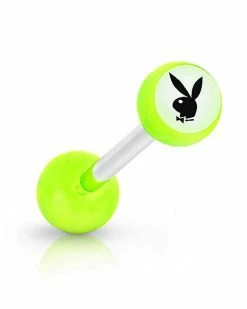 Flash Sale 🧨 Multi-Pack Pastel Glow In The Dark Playboy Bunny Barbells 14 Gauge - 4 Pack 👏 -Playboy Shop 03722204 d