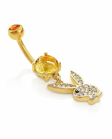 Best Sale β¨ Goldtone Yellow CZ Playboy Bunny Dangle Belly Ring - 14 Gauge π€© 5 Best Sale β¨ Goldtone Yellow CZ Playboy Bunny Dangle Belly Ring - 14 Gauge π€© - Image 3