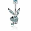 Cheapest ✔️ Blue CZ Playboy Bunny Belly Ring - 14 Gauge 🔥 -Playboy Shop 03722402 a