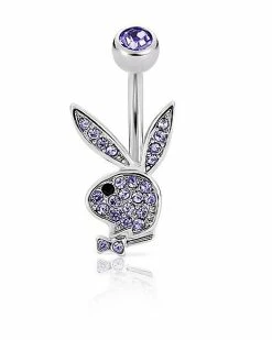 Deals 😉 Purple CZ Playboy Bunny Belly Ring - 14 Gauge 💯