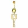 Best reviews of ✔️ Goldtone Yellow CZ Key Playboy Bunny Dangle Belly Ring - 14 Gauge 🥰 -Playboy Shop 03722428 a