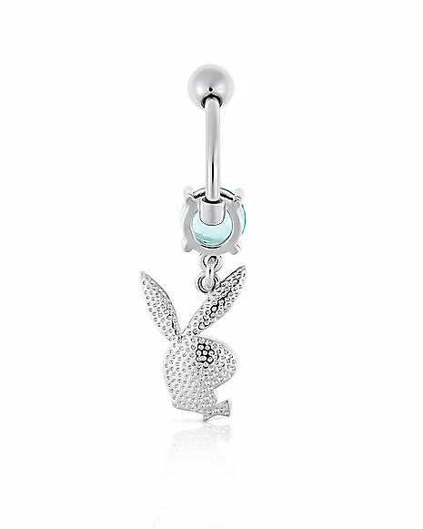 Promo β€οΈ Blue CZ Playboy Bunny Dangle Belly Ring - 14 Gauge π 4 Promo β€οΈ Blue CZ Playboy Bunny Dangle Belly Ring - 14 Gauge π - Image 2
