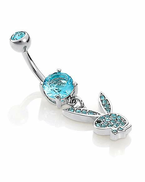 Promo β€οΈ Blue CZ Playboy Bunny Dangle Belly Ring - 14 Gauge π 5 Promo β€οΈ Blue CZ Playboy Bunny Dangle Belly Ring - 14 Gauge π - Image 3