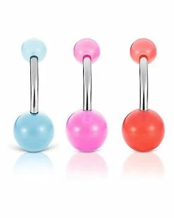 Brand new ⌛ Multi-Pack Pastel Glow In The Dark Playboy Bunny Belly Rings 14 Gauge - 3 Pack 🧨 -Playboy Shop 03722469 b