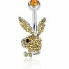 Cheap ⌛ Yellow CZ Playboy Bunny Belly Ring - 14 Gauge ⌛ -Playboy Shop 03722543 a