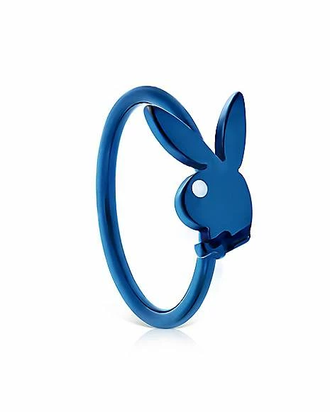 Top 10 π₯° Blue Playboy Bunny Hoop Nose Ring - 20 Gauge π 3 Top 10 π₯° Blue Playboy Bunny Hoop Nose Ring - 20 Gauge π