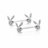 Hot Sale 🛒 Clear CZ Playboy Bunny Nipple Barbells ✔️ -Playboy Shop 03722642 a