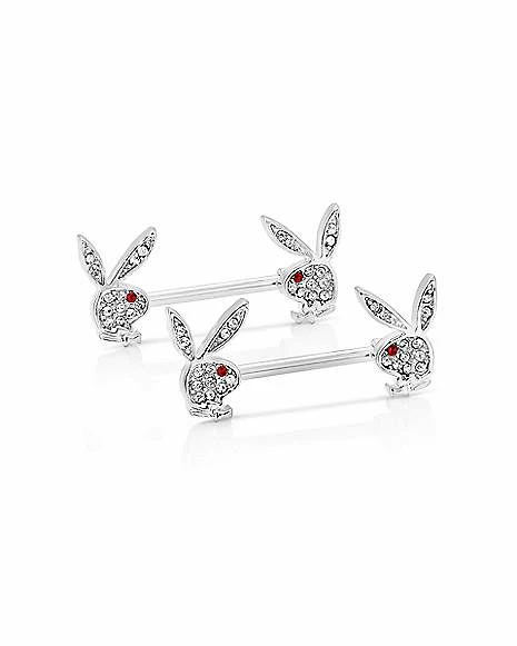 Hot Sale π Clear CZ Playboy Bunny Nipple Barbells βοΈ 3 Hot Sale π Clear CZ Playboy Bunny Nipple Barbells βοΈ