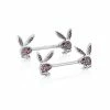 Cheapest 🌟 Pink CZ Playboy Bunny Nipple Barbells 🛒 -Playboy Shop 03722717 a