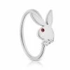 Top 10 ❤️ Silvertone Playboy Bunny Hoop Nose Ring - 20 Gauge 💯 -Playboy Shop 03722725 a