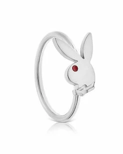 Top 10 ❤️ Silvertone Playboy Bunny Hoop Nose Ring - 20 Gauge 💯