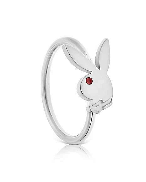 Top 10 β€οΈ Silvertone Playboy Bunny Hoop Nose Ring - 20 Gauge π― 3 Top 10 β€οΈ Silvertone Playboy Bunny Hoop Nose Ring - 20 Gauge π―