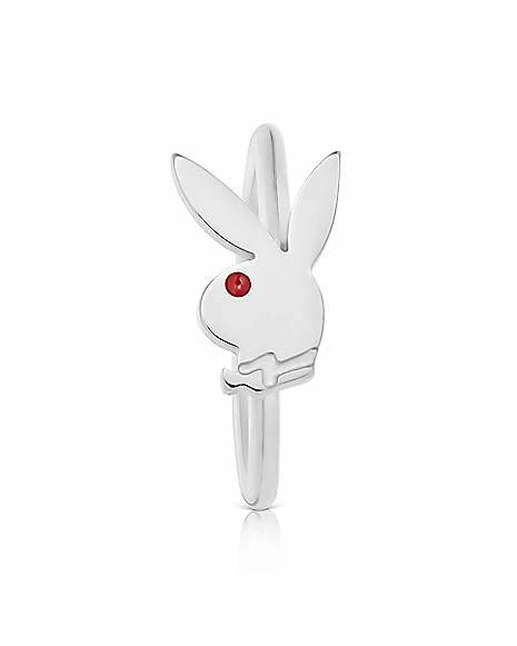 Top 10 β€οΈ Silvertone Playboy Bunny Hoop Nose Ring - 20 Gauge π― 5 Top 10 β€οΈ Silvertone Playboy Bunny Hoop Nose Ring - 20 Gauge π― - Image 3