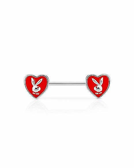 Promo π€© Red Heart Playboy Bunny Nipple Barbells - 14 Gauge π 4 Promo π€© Red Heart Playboy Bunny Nipple Barbells - 14 Gauge π - Image 2