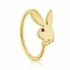 Cheap 🌟 Goldtone Playboy Bunny Hoop Nose Ring - 20 Gauge ✨ -Playboy Shop 03722758 a