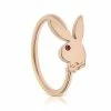 Cheapest 🥰 Rose Goldtone Playboy Bunny Hoop Nose Ring - 20 Gauge 😀 -Playboy Shop 03722782 a