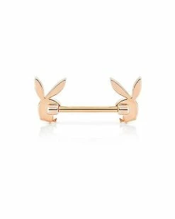 Cheapest ❤️ Rose Goldtone Clear CZ Playboy Bunny Nipple Barbells 🤩 -Playboy Shop 03722857 c