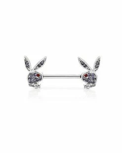 Brand new 🎁 Purple CZ Playboy Bunny Nipple Barbells 💯 -Playboy Shop 03722899 b