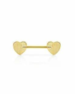 Cheap 👏 Goldtone Red Heart Playboy Bunny Nipple Barbells - 14 Gauge 😀 -Playboy Shop 03722923 c