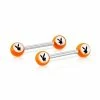Promo ⭐ Orange Glow In The Dark Playboy Bunny Nipple Barbells - 14 Gauge ⭐ -Playboy Shop 03722931 a