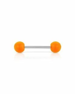 Promo ⭐ Orange Glow In The Dark Playboy Bunny Nipple Barbells - 14 Gauge ⭐ -Playboy Shop 03722931 c