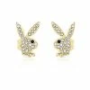 Best Sale π Goldtone Clear CZ Playboy Bunny Stud Earrings π 2 Best Sale π Goldtone Clear CZ Playboy Bunny Stud Earrings π -Playboy Shop 03723228 a