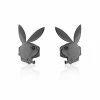 Buy 😉 Black CZ Playboy Bunny Stud Earrings 🥰