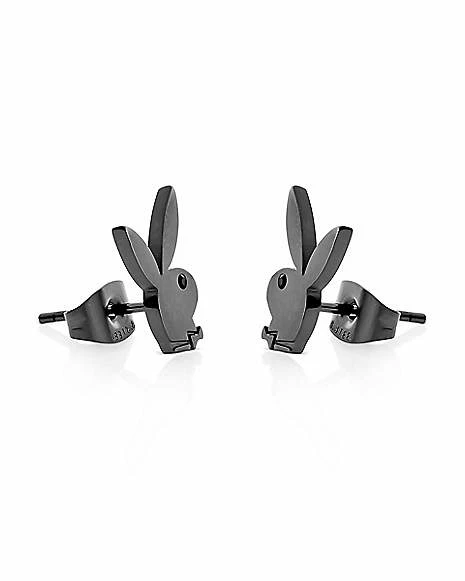 Buy π Black CZ Playboy Bunny Stud Earrings π₯° 4 Buy π Black CZ Playboy Bunny Stud Earrings π₯° - Image 2