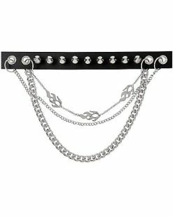 Best deal ⭐ Spiked Flame Chain Collar Choker Necklace ✨ -Playboy Shop 03728763 b