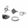 Budget 🤩 Multi-Pack Ornate Gem Rings - 5 Pack 👍