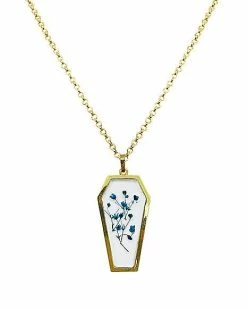 Best deal 😉 Goldplated Blue Flower Coffin Chain Necklace 🎉
