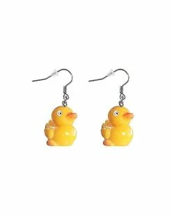 Buy π Rubber Duck Fishhook Dangle Earrings - 18 Gauge π