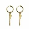Flash Sale 🎉 Cross Goldtone Dangle Fake Hoop Earrings – 16 Gauge ⌛ -Playboy Shop 03729795 a