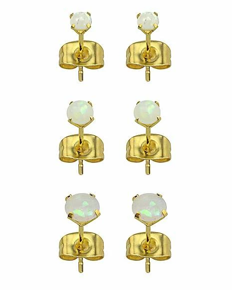 Budget π Multi-Pack Acrylic Opal Effect Earrings 3 Pair - 20 Gauge π 3 Budget π Multi-Pack Acrylic Opal Effect Earrings 3 Pair - 20 Gauge π