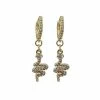 Best reviews of ✔️ CZ Goldtone Snake Huggie Hoop Dangle Earrings - 18 Gauge 😀 -Playboy Shop 03729944 a