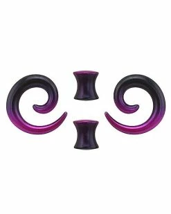Coupon 🤩 Multi-Pack Pink and Black Spirals and Plugs – 2 Pair 🔔
