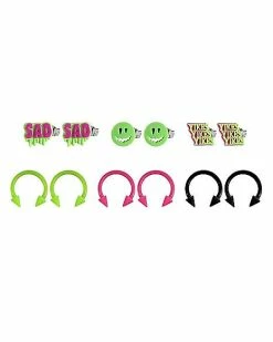 Best Pirce 🧨 Multi-Pack Yikes Stud and Horseshoe Earrings 6 Pair – 18 Gauge 👏