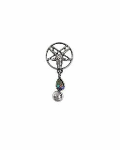 Best Sale 💯 CZ Baphomet Dangle Belly Ring – 14 Gauge 😍