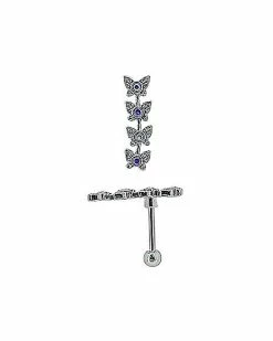 Wholesale ✔️ CZ Butterflies Cartilage Earring – 18 Gauge ⌛