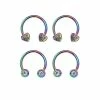 Promo 🌟 Multi-Pack Iridescent F You CZ Horseshoe Rings 4 Pack - 16 Gauge ⭐ -Playboy Shop 03730355 a