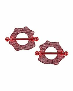 Budget 👏 Red Roses Nipple Shields – 14 Gauge 💯 -Playboy Shop 03730546 b