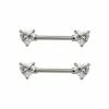 Cheap 🔔 Multi-Pack CZ Titanium Double Hearts Nipple Barbells 2 Pack – 14 Gauge 🔥