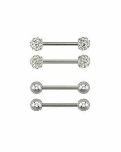 Top 10 π₯° Multi-Pack Paved Titanium Nipple Barbells 4 Pack β 14 Gauge π