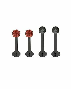 Buy ⭐ Multi-Pack CZ Black and Red Labret Lip Rings 4 Pack - 16 Gauge 🥰 5 Buy ⭐ Multi-Pack CZ Black and Red Labret Lip Rings 4 Pack - 16 Gauge 🥰 -Playboy Shop 03730777 b
